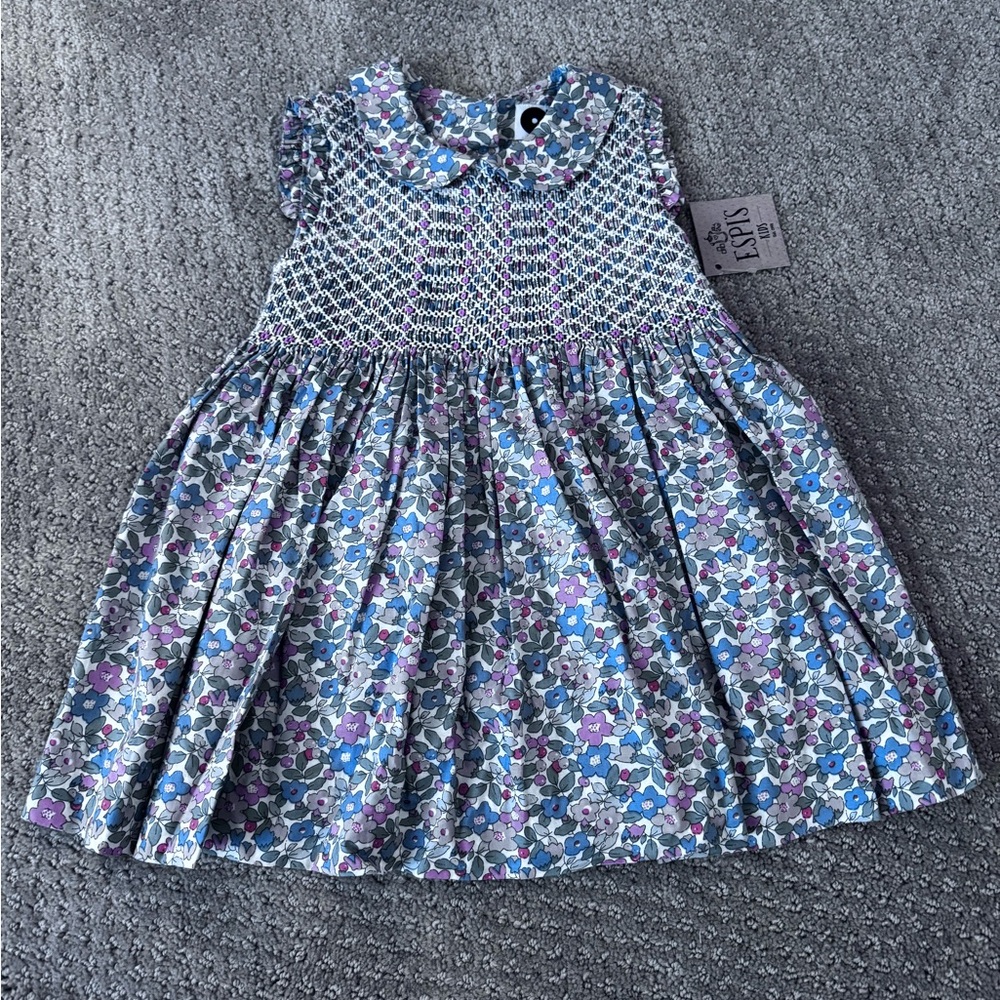 NWT. Question Everything Floral Sleeveless Smocked Dress w/ Bloomers! 12-18 Mo.